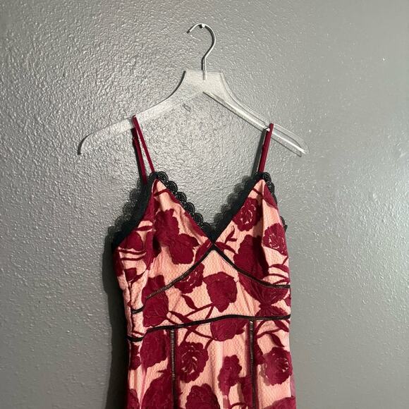 Lulu's Alluring Dream Floral Embroidered Mesh Lace Midi Dress Size S - Picture 5 of 10